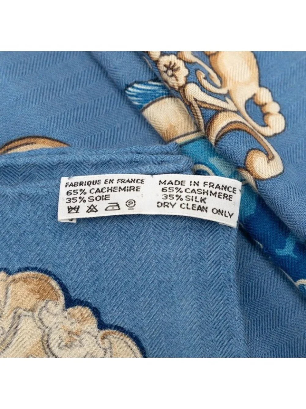 ★SOLD★ Hermes Carre Geant 140 les Cles the Keys Rare Key Scarf Light Blue - Picture 7 of 7